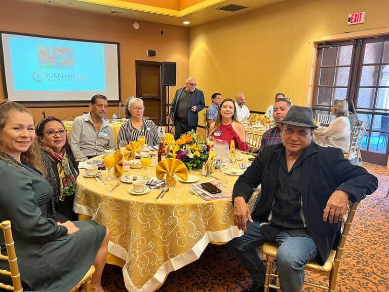 Breakfast with allies and benefactors.